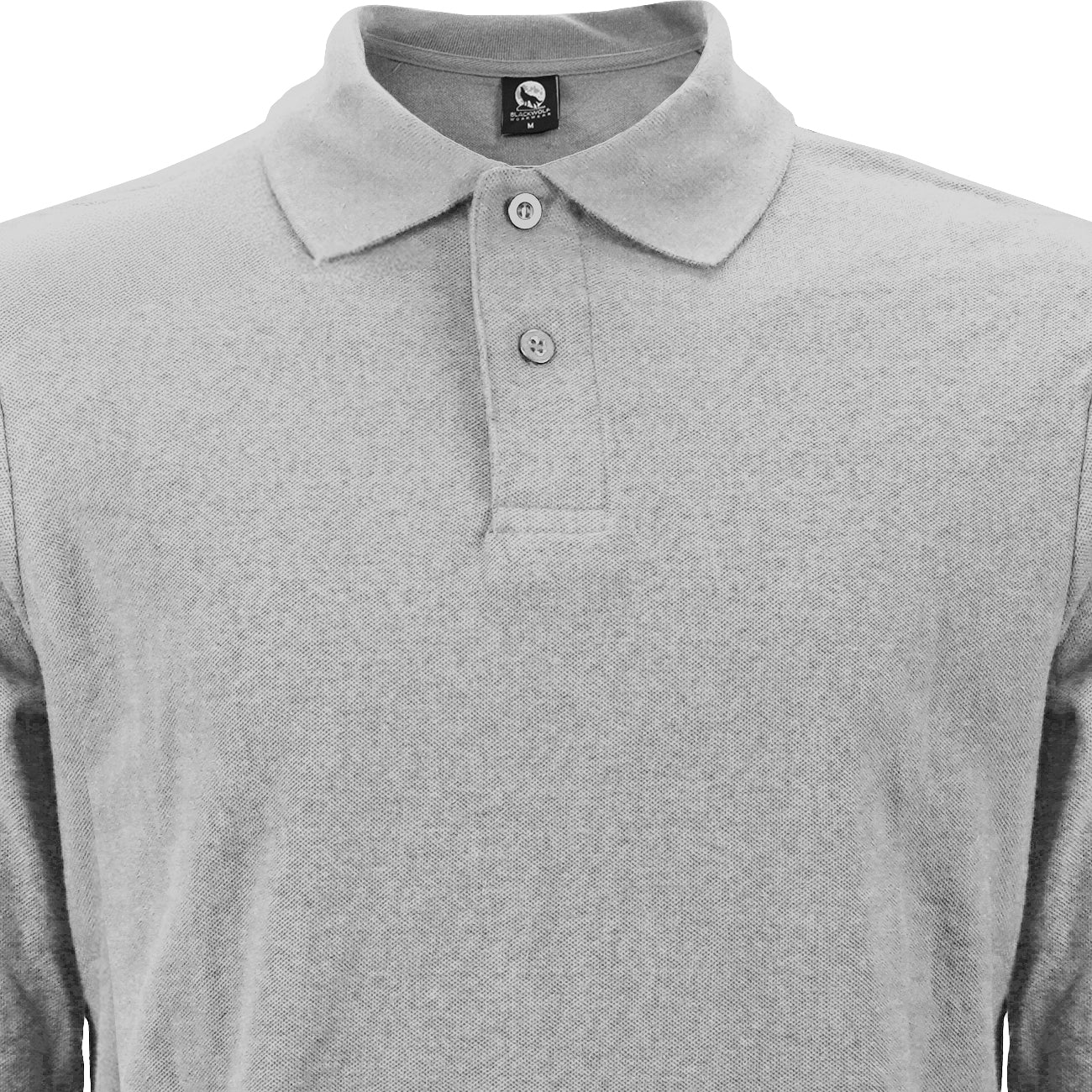 Polera Black Wolf Pique Manga Larga Bw Gris