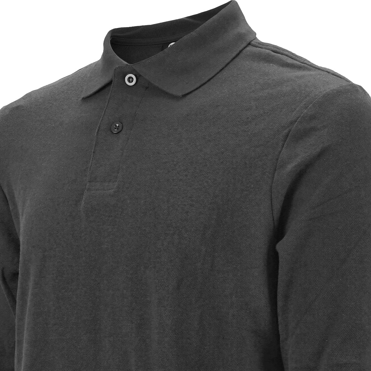 Polera Black Wolf Pique Manga Larga Bw Gris