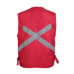 Chaleco de seguridad Black Wolf Geologo Poplin con Reflectante Rojo