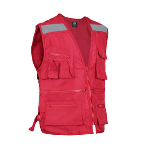 Chaleco de seguridad Black Wolf Geologo Poplin con Reflectante Rojo