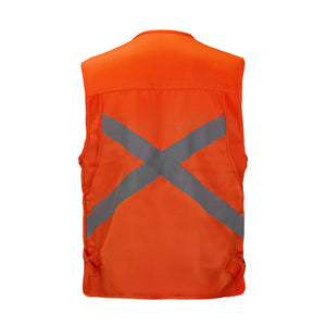 Chaleco Geólogo Black Wolf Gabardina con Reflectante Naranjo