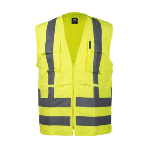 Chaleco Black Wolf Geo Poplin Cinta 360° Amarillo Fluor