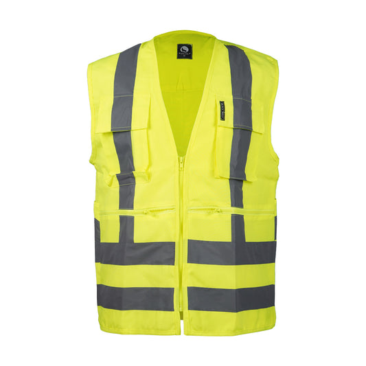 Chaleco Black Wolf Geo Poplin Cinta 360° Amarillo Fluor