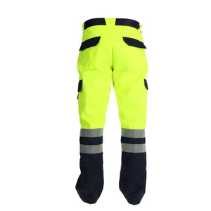 Pantalon Maritex Bicolor Gabardina Azul/Amarillo Fluor