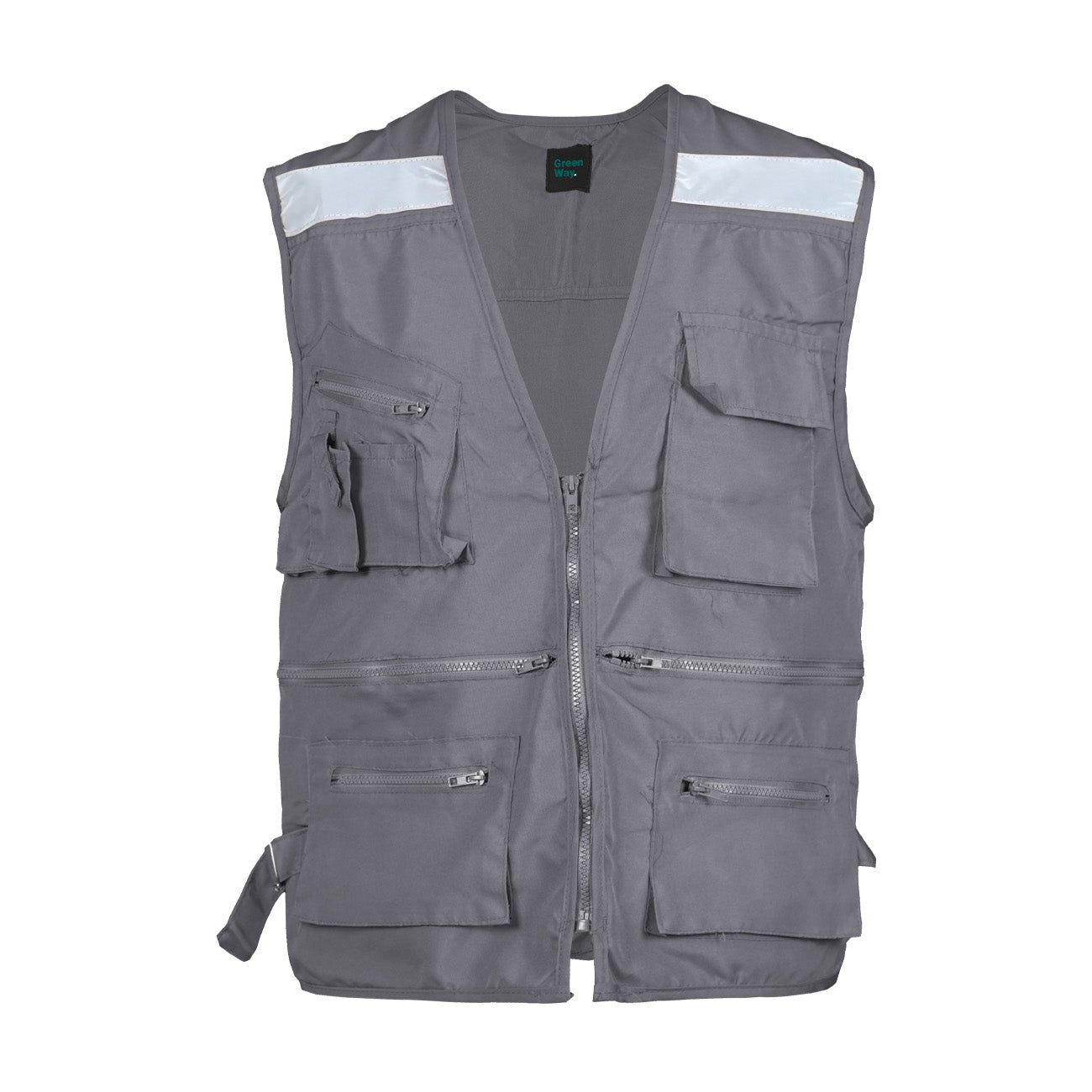 Chaleco Geólogo Greenway Poplin con Reflectante Gris