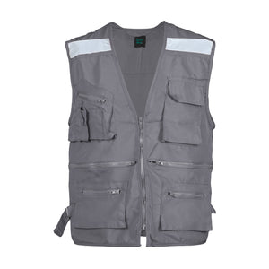 Chaleco Geólogo Greenway Poplin con Reflectante Gris