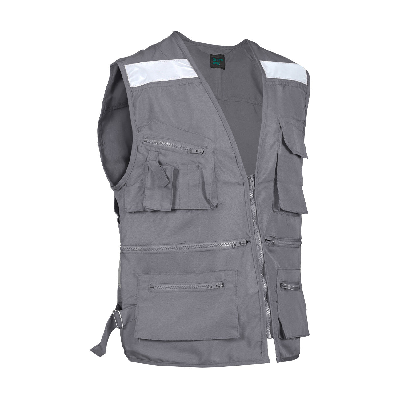 Chaleco Geólogo Greenway Poplin con Reflectante Gris