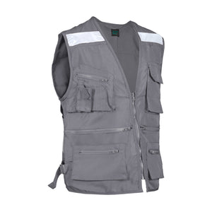 Chaleco Geólogo Greenway Poplin con Reflectante Gris