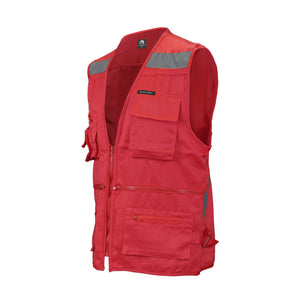 Chaleco Geólogo Black Wolf Gabardina con Cinta Reflectante Rojo