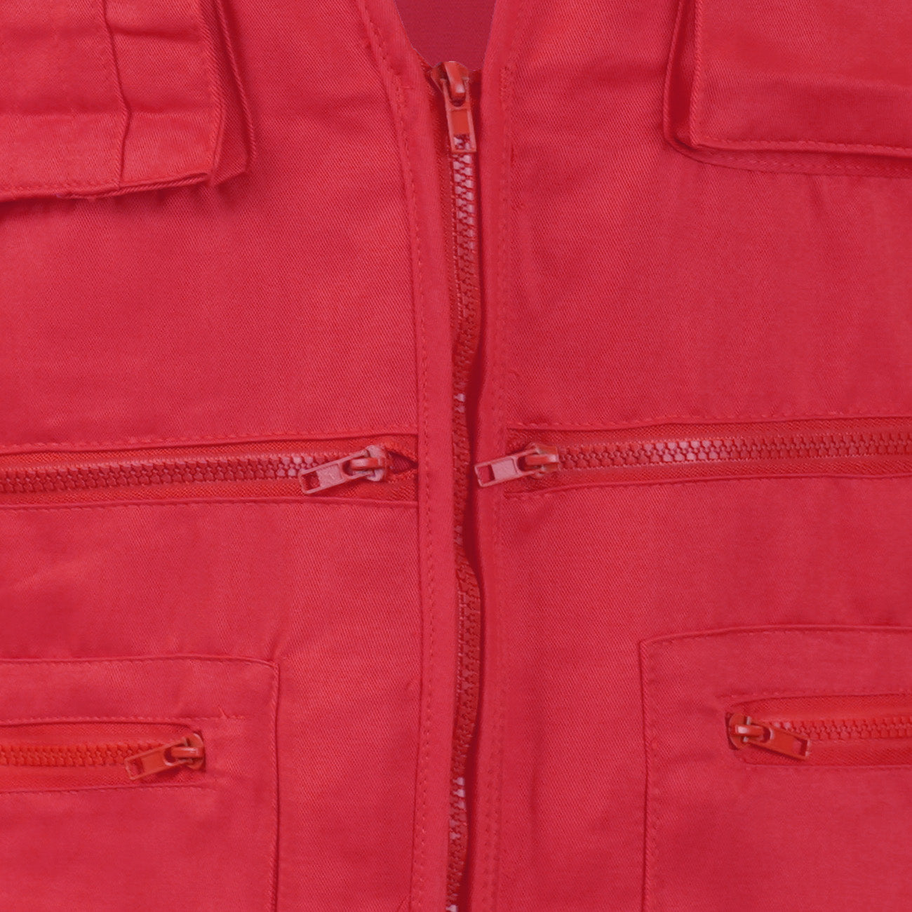 Chaleco Geólogo Black Wolf Gabardina con Cinta Reflectante Rojo