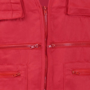 Chaleco Geólogo Black Wolf Gabardina con Cinta Reflectante Rojo