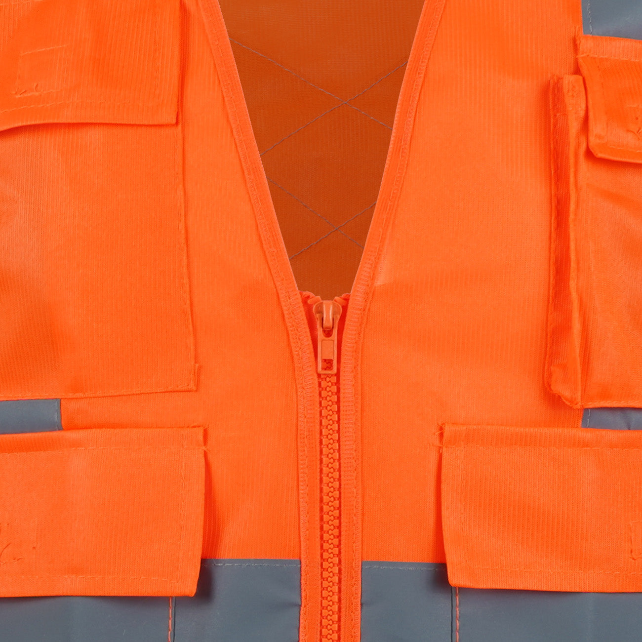 Chaleco geólogo alta visibilidad supervisor con bolsillos naranjo