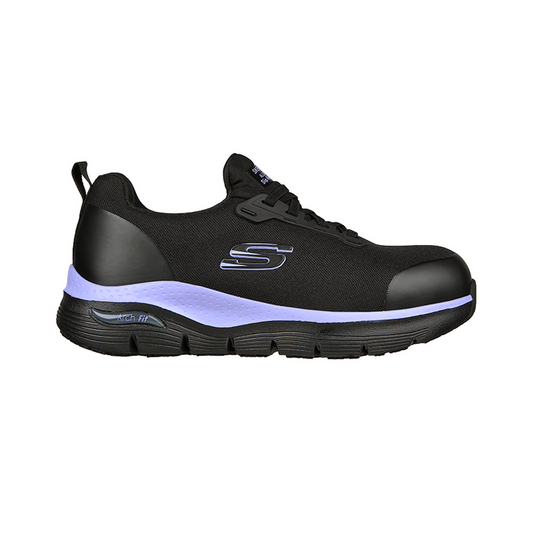 Zapatilla de seguridad  Evzan Negro Morado Skechers