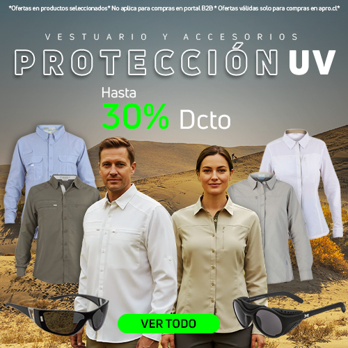 Vestuarios y accesorios protección UV hasta 30% de descuento