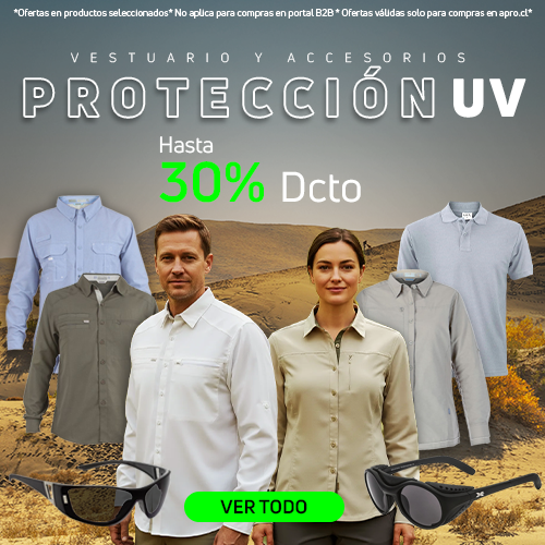Vestuarios y accesorios protección UV hasta 30% de descuento