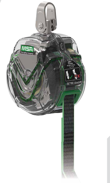 Retractil mini de seguridad MSA PFL V-TEC mosqueton de aluminio 1.8m