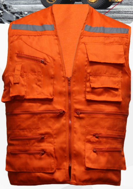 Chaleco Geo de Seguridad Maritex Gabardina Mtx C/Rfl Naranjo