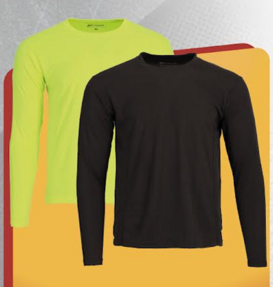 Polera Maritex Dry Fit Manga Larga Amarilla Fluor