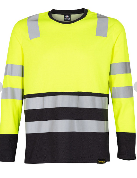 Polera Texora Dry Fit Manga Larga Con Reflectante Amarillo Fluor