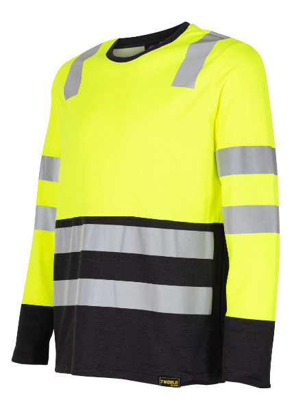 Polera Texora Dry Fit Manga Larga Con Reflectante Amarillo Fluor