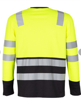 Polera Texora Dry Fit Manga Larga Con Reflectante Amarillo Fluor