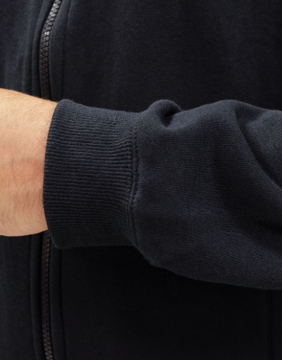 Poleron Texora Full Zip Manga Larga Negro