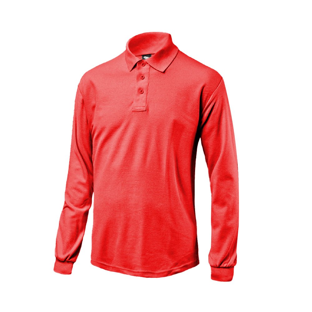Polera Black Bull Pique Manga Larga Roja