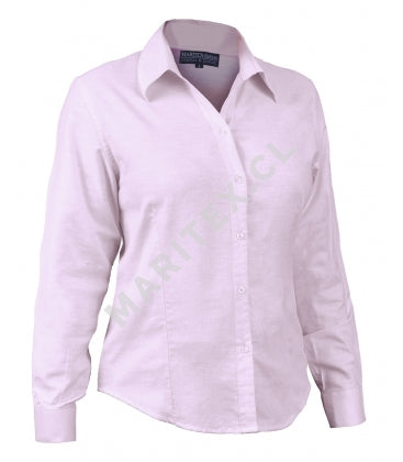 Blusa Maritex Oxford Manga Larga Rosada