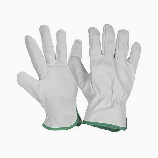 Guantes de Cabritilla Con Forro Ribete Verde T/10