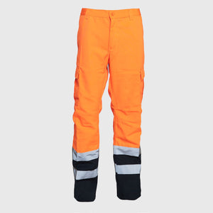 Pantalon Jayson Cargo Alta Visibilidad Clase 1 Naranjo/Azul Marino