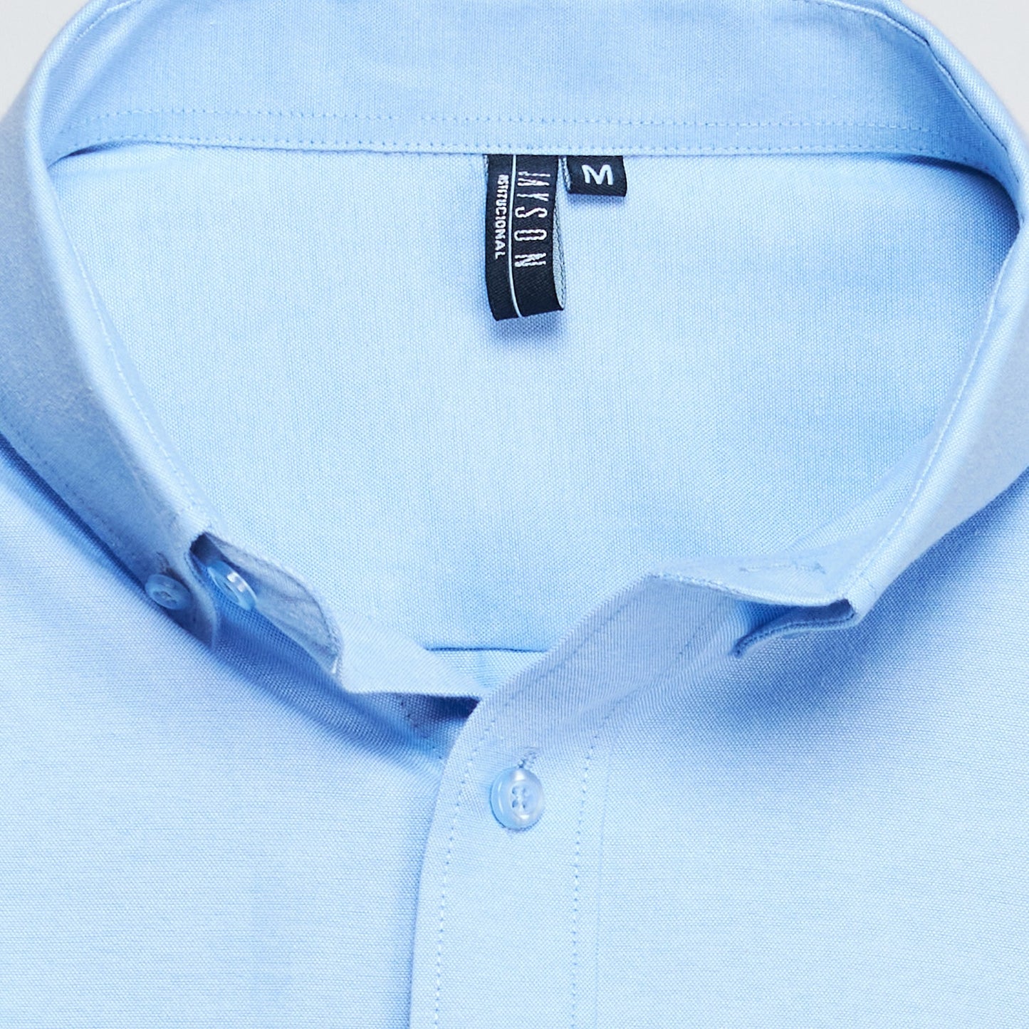 Camisa Jayson Oxford Manga Larga Bolsillo Pegado Celeste