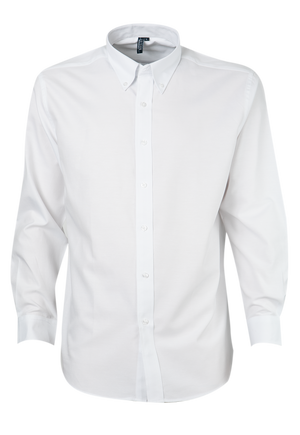Camisa Jayson Oxford Manga Larga Boton Suelto Blanca