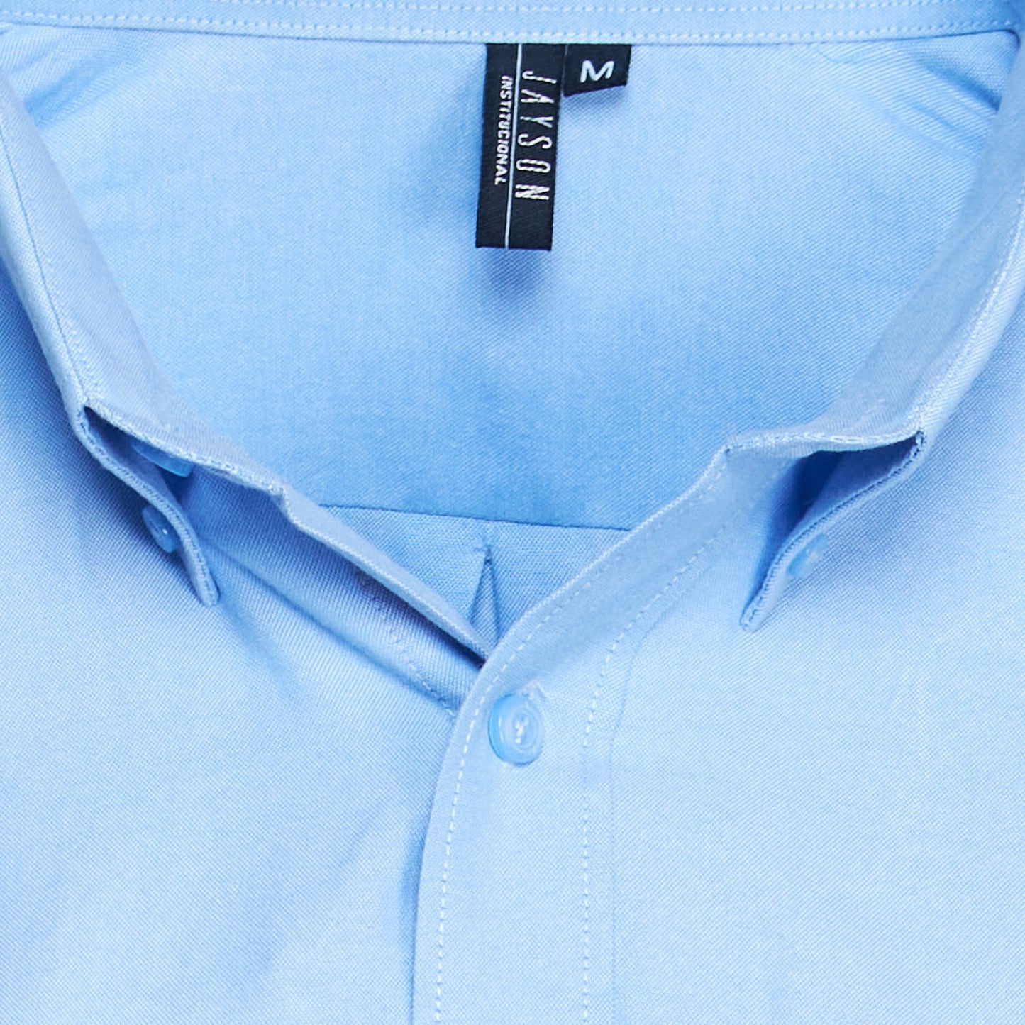 Camisa Jayson Oxford Manga Larga Boton Suelto Celeste