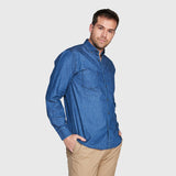 Camisa Jayson Denim Manga Larga Azul