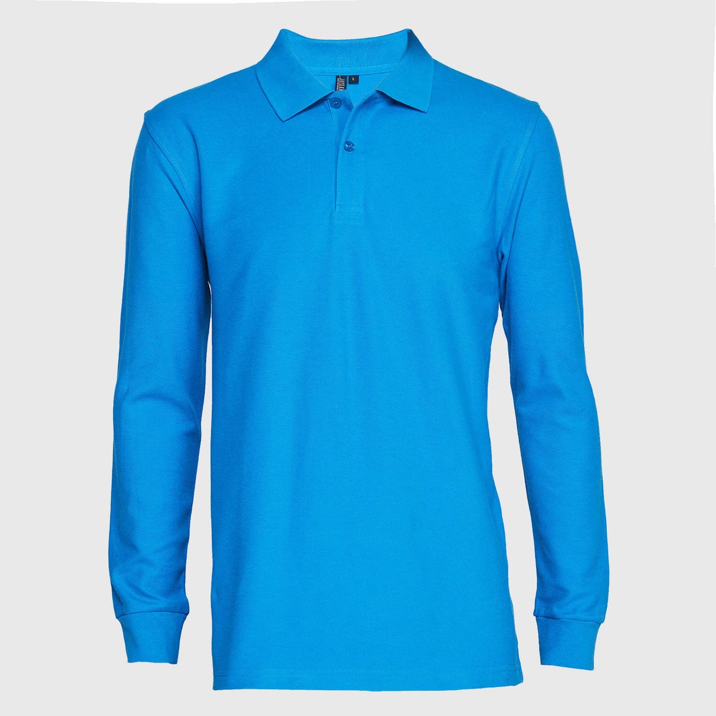 Polera Jayson Pique Manga Larga 80/20 Azul Rey