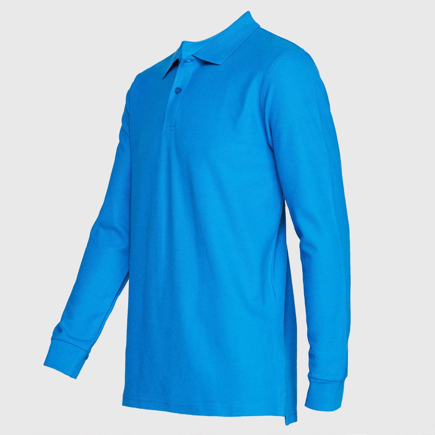 Polera Jayson Pique Manga Larga 80/20 Azul Rey