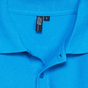 Polera Jayson Pique Manga Larga 80/20 Azul Rey