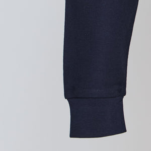 Polera Jayson Pique Manga Larga 80/20 Azul Marino