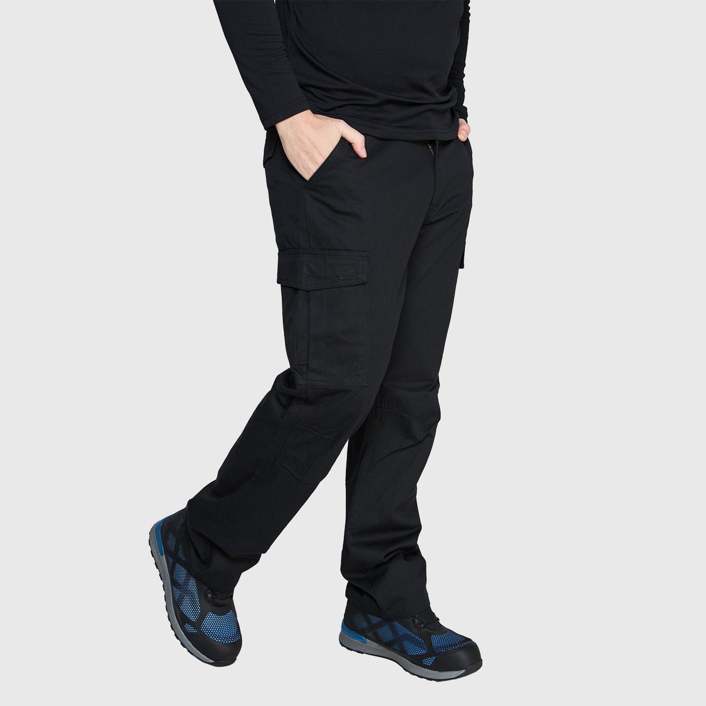 Pantalon Jayson Gabardina Cargo Algodon Negro