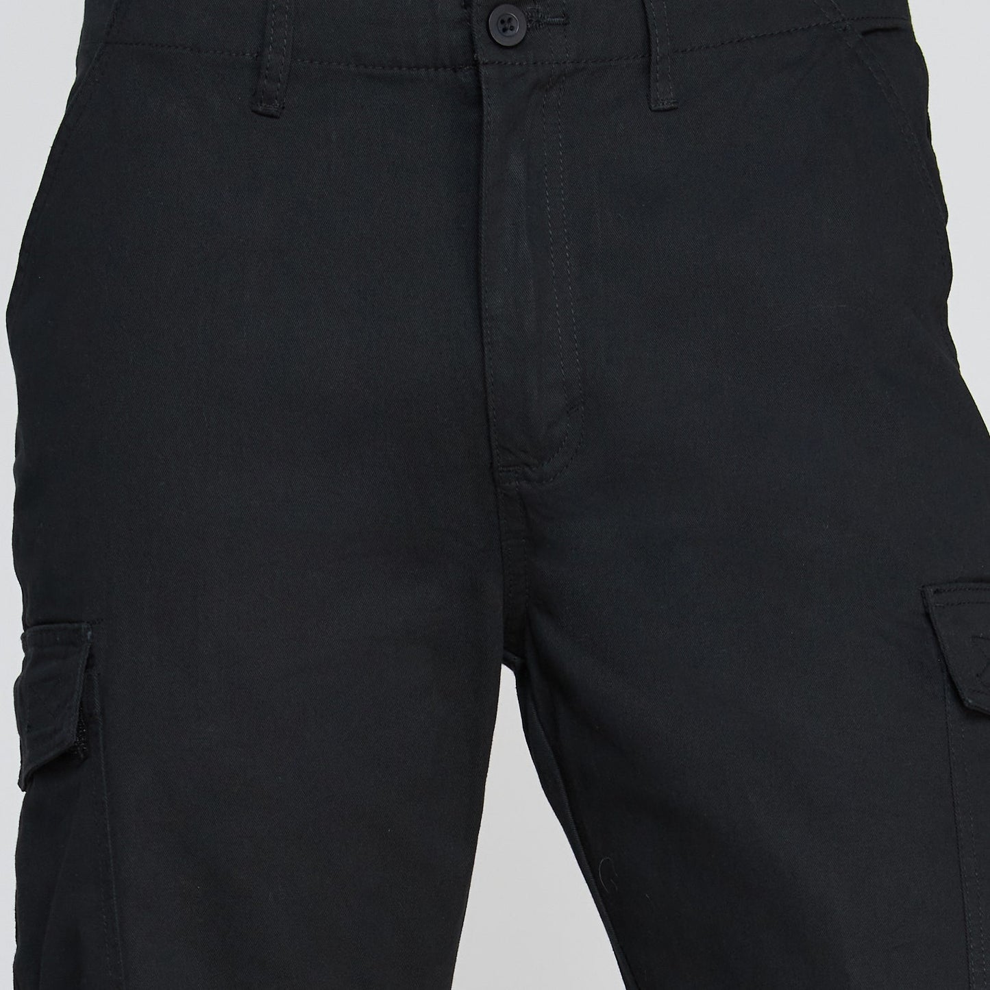 Pantalon Jayson Gabardina Cargo Algodon Negro