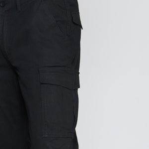 Pantalon Jayson Gabardina Cargo Algodon Negro