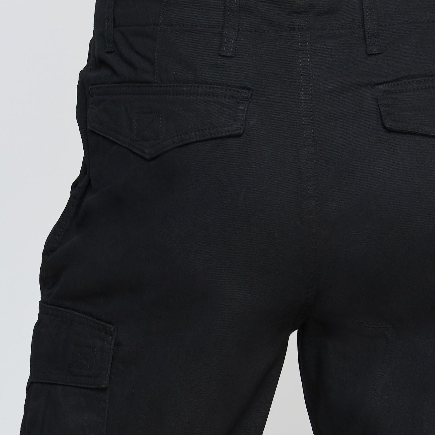 Pantalon Jayson Gabardina Cargo Algodon Negro