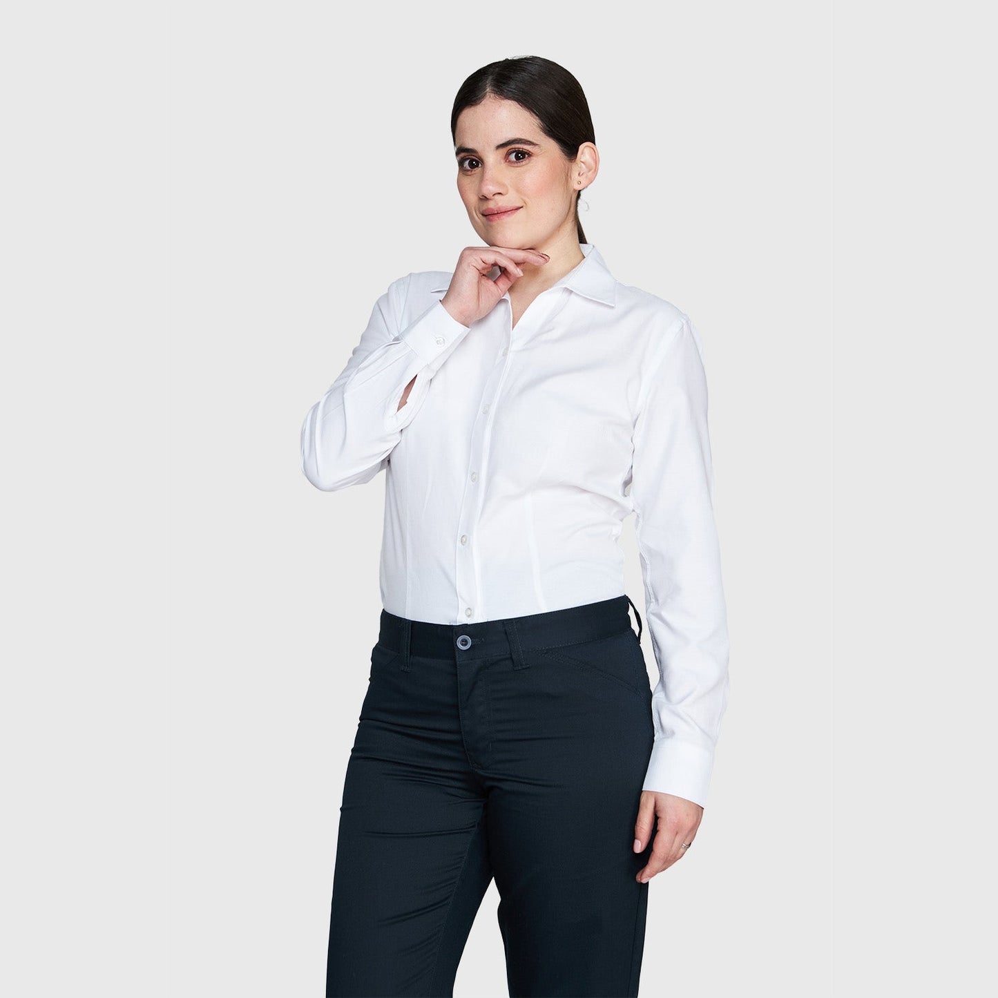 Blusa Jayson Oxf Manga Larga 60/40 Blanca