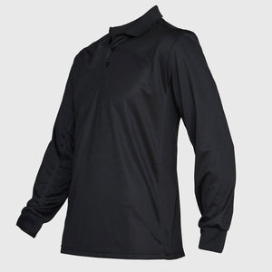 Polera Jayson Dry Fit Cuello Camisero Manga Larga Negro