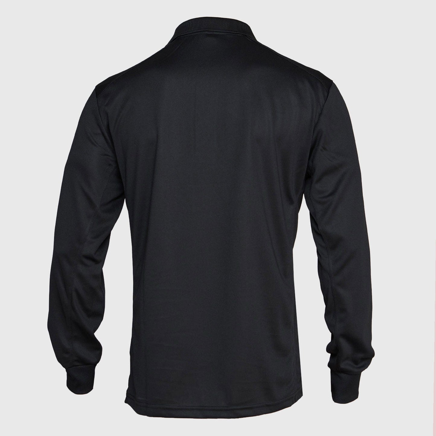 Polera Jayson Dry Fit Cuello Camisero Manga Larga Negro