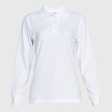 Polera Jayson Pique Manga Larga Mujer Blanca