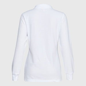 Polera Jayson Pique Manga Larga Mujer Blanca