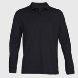 Polera Jayson Pique Manga Larga 60/40 Gris Oscuro